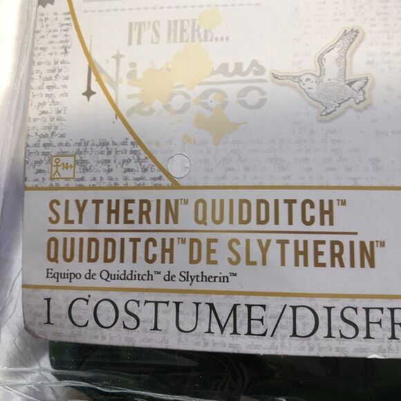 Harry Potter Slytherin Quidditch Costume Halloween Size Adult or Teen Small 2-4 - Picture 6 of 11